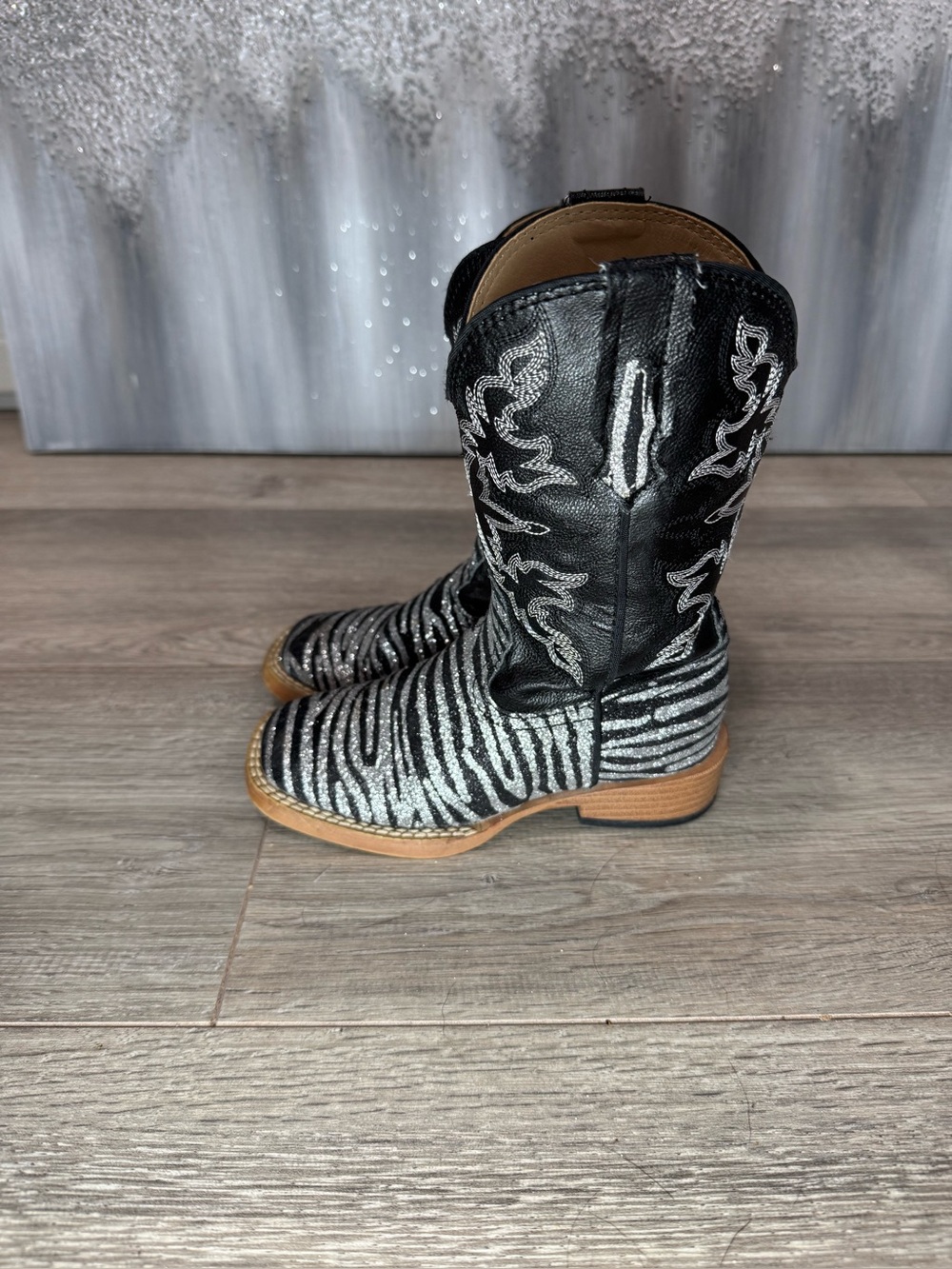Roper Glitter Zebra Western Boots